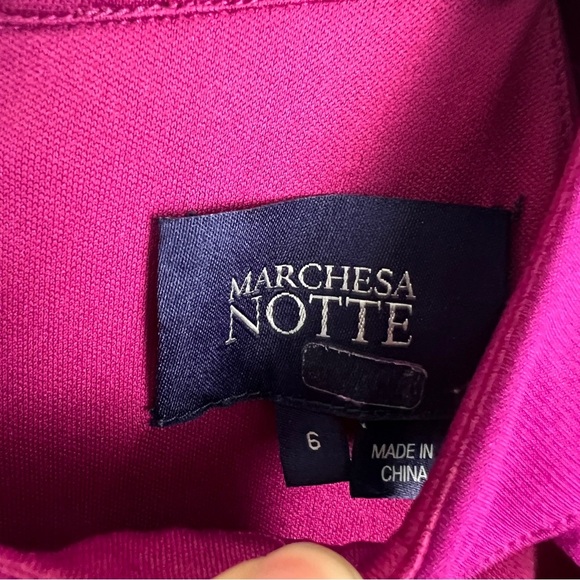 Marchesa Notte Twist Cape Effect Midi Dress - Picture 5 of 7